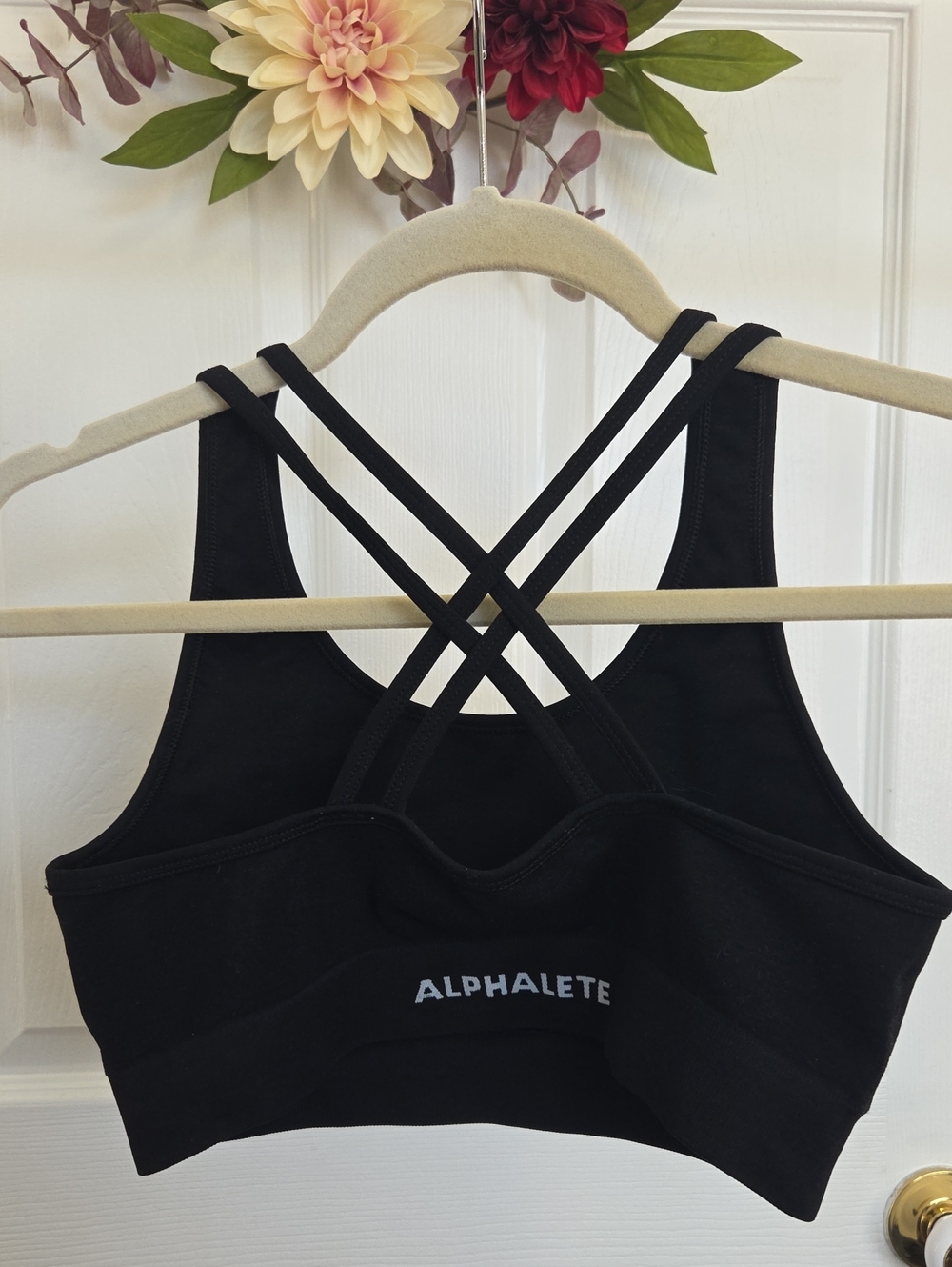 Alphalete Black Crisscross Sports Bra Medium